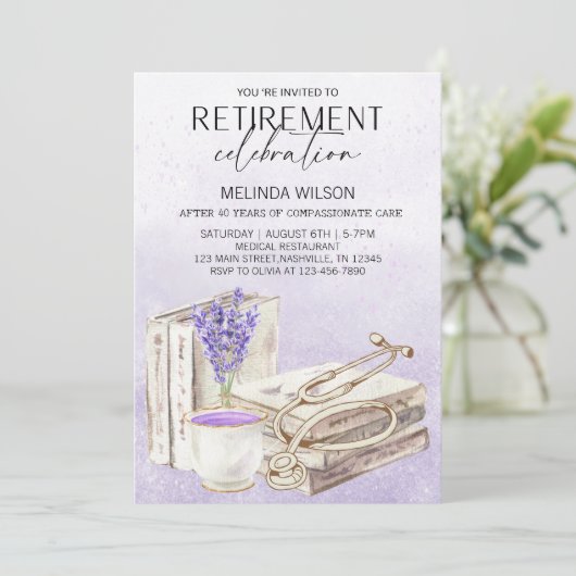 誇り高い医退職した師 – 医療の退職パーティー 招待状 (スタンド正面)