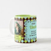 誇り高い叔父さんGreenおよびブラウンArglyeの写真 ツートーンマグカップ (正面左)