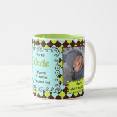 誇り高い叔父さんGreenおよびブラウンArglyeの写真 ツートーンマグカップ (正面右)