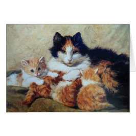 誇り高い母-彼女の黄色い子ネコを持つ猫