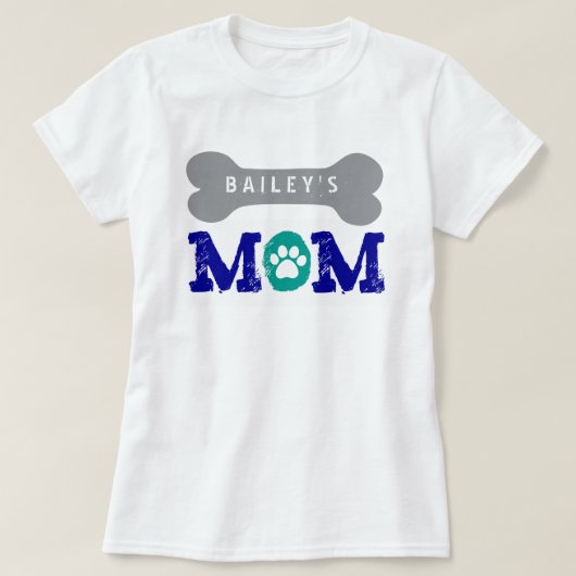 誇り高い犬のオーナーの名前V16の大きい犬用の骨 Tシャツ (デザイン正面)