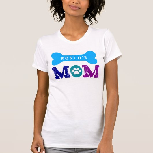 誇り高い犬のオーナーの名前V16Hの大きい犬用の骨 Tシャツ (正面)