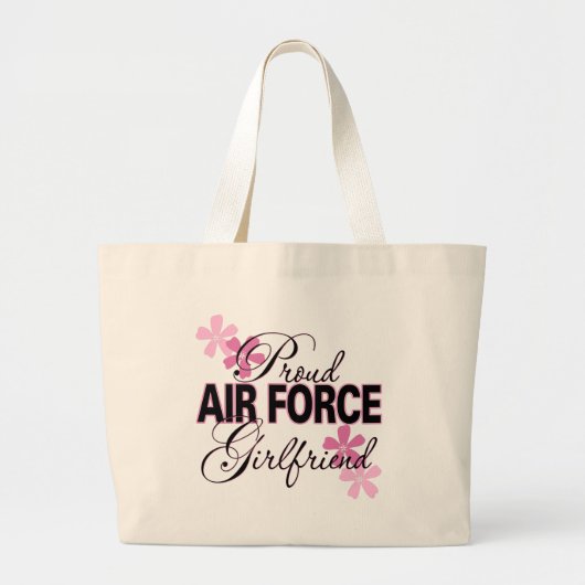 誇り高い空軍ガールフレンド ラージトートバッグ (正面)
