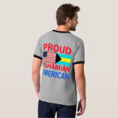 誇り高いBahamianのアメリカ人 Tシャツ (裏面フル)