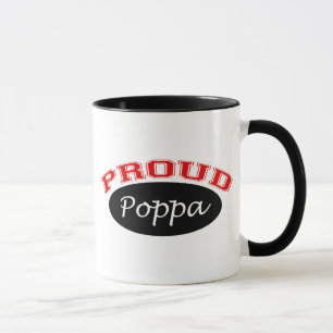 誇り高いPoppa (黒および赤) マグカップ