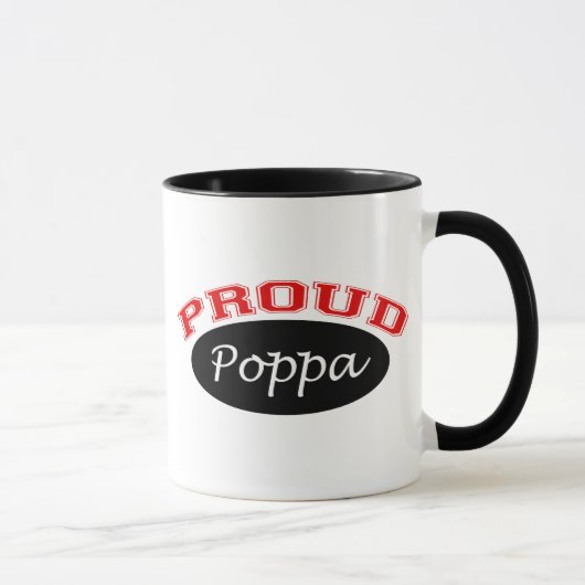 誇り高いPoppa (黒および赤) マグカップ (右)
