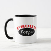 誇り高いPoppa (黒および赤) マグカップ (左)