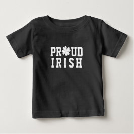 誇り高きアイルランドのシャムロック ラッキー クローバー 引用句 セントパトリック ベビーTシャツ