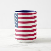 誇り高きアメリカ人 | 大きな15オンス アメリカ国旗 マグカップ (中央)