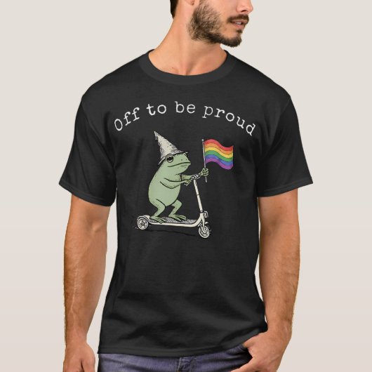 誇り高きカエル スクーター プライド LGBTQ Tシャツ (正面)