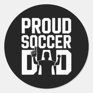 誇り高きサッカーお父さん 陽気なファン 父の日ギフト _1  ラウンドシール