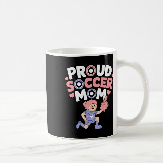 誇り高きサッカーママ 元気な応援グッズ ママ達へ _1 コーヒーマグカップ (右)