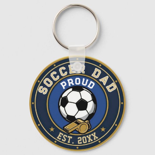 誇り高きサッカー父フットボールサポーター キーホルダー (正面)