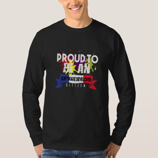 誇り高きソフトウェア開発者 市民 職業 キャリア Tシャツ (正面)