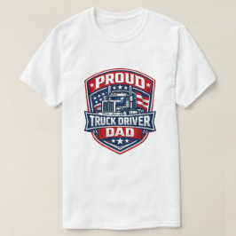 誇り高きトラックドライバー父 バッジTシャツ Tシャツ