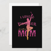 誇り高きマーチングバトン回しお母さん マジョレットママ I Love A 招待状 (正面/裏面)