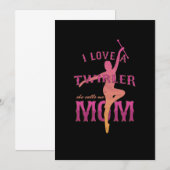 誇り高きマーチングバトン回し母 マーチングメジャー マザー 私はバトン回しが好き 招待状 (正面/裏面)