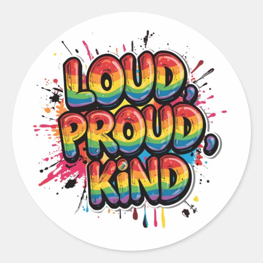 誇り高き優しい虹のプライドの引用 ラウンドシール (正面)