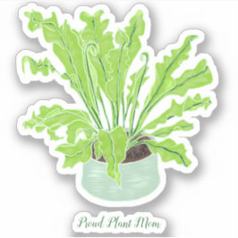 誇り高き植物の母 - 鳥の巣のシダ植物 オーダーメイドカット。 シール