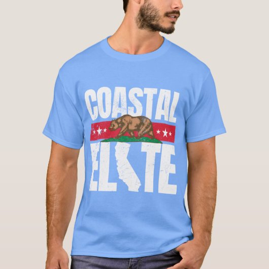 誇り高き沿岸エリート カリフォルニア ベア リベラル Tシャツ (正面)