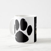 誇り高き犬ママの足跡ミニマルデザイン コーヒーマグカップ (正面左)