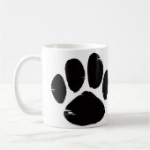 誇り高き犬ママの足跡ミニマルデザイン コーヒーマグカップ (左)