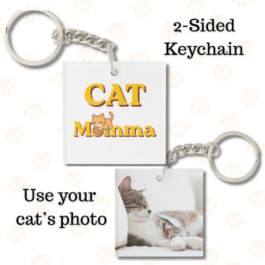誇り高き猫ママ 母の日 ダブルサイド キーホルダー