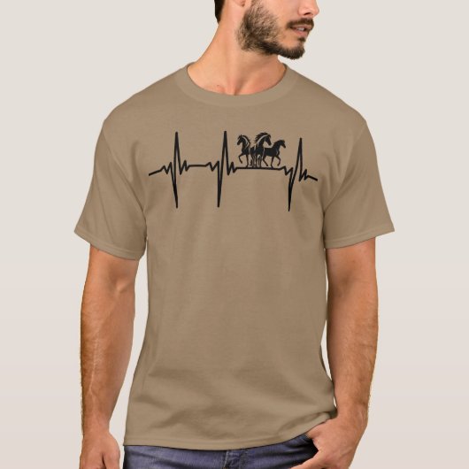 誇り高き野生の馬のための心臓の鼓動 レトロ Tシャツ (正面)