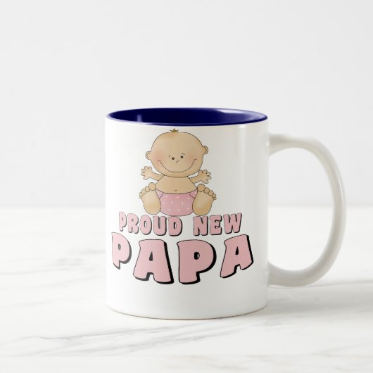 誇り高く新しいパパの男の子 ツートーンマグカップ (右)