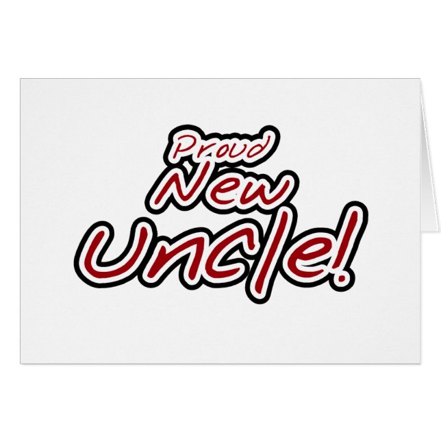 誇り高く新しい叔父さんの-赤くおよび黒い文字 (正面横)