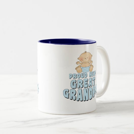 誇り高く新しい曾祖父の男の子 ツートーンマグカップ (正面右)