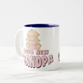 誇り高く新しい祖父の女の子 ツートーンマグカップ (正面左)