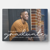 誇り高く書編集可能な色卒業プラーク フォトプラーク (正面)