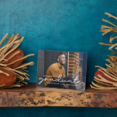 誇り高く書編集可能な色卒業プラーク フォトプラーク (側面)