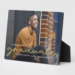 誇り高く書編集可能な色卒業プラーク フォトプラーク