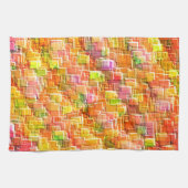 誇張されたエンボスの正方形のオーバーレイ投げ キッチンタオル (横)