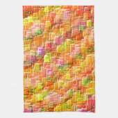 誇張されたエンボスの正方形のオーバーレイ投げ キッチンタオル (縦)