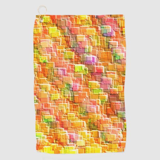 誇張されたエンボスの正方形のオーバーレイ投げ ゴルフタオル (正面)