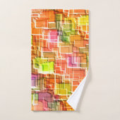 誇張されたエンボスの正方形のオーバーレイ投げ バスタオルセット (ハンドタオル)