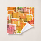 誇張されたエンボスの正方形のオーバーレイ投げ バスタオルセット (ウォッシュタオル)