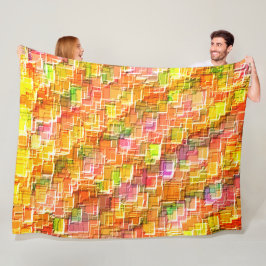 誇張されたエンボスの正方形のオーバーレイ投げ フリースブランケット