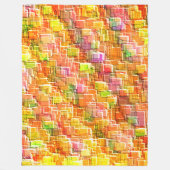 誇張されたエンボスの正方形のオーバーレイ投げ フリースブランケット (正面)