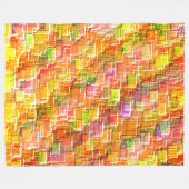 誇張されたエンボスの正方形のオーバーレイ投げ フリースブランケット (正面(横))