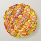 誇張されたエンボスの正方形のオーバーレイ投げ ラウンドクッション (裏面)