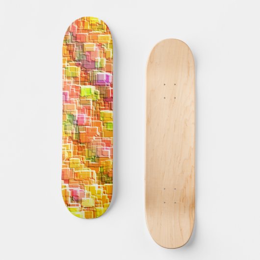 誇張されたエンボス加工の四角形オーバーレイの乱雑な配置 スケートボード (正面)