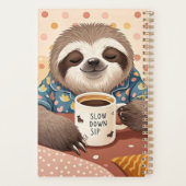 誇張された眠そうな目をした漫画のナマケモノ プランナー手帳 (裏面)