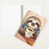 誇張された眠そうな目をした漫画のナマケモノ プランナー手帳 (ディスプレー)