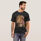 誇張した横目 面白い犬 Tシャツ (正面フル)