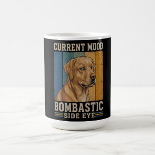 誇張的な斜視のラブラドール レトロ おもしろい 犬 デザイン コーヒーマグカップ
