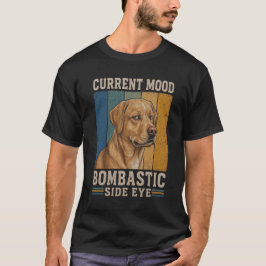誇張的な斜視のラブラドール レトロ おもしろ 犬 デザイン Tシャツ